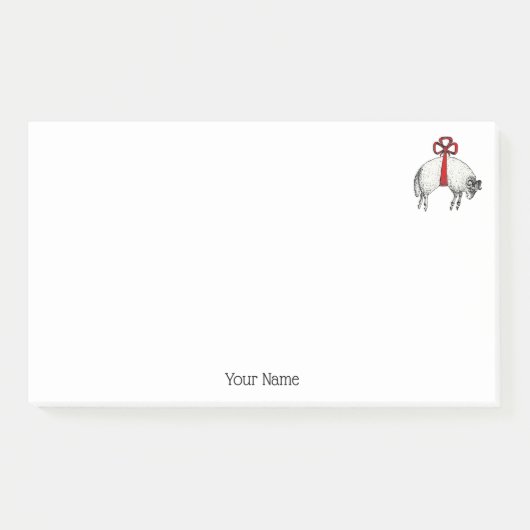 Heraldic Banded Fleece Ram Sheep Wappen Emblem Post-it Klebezettel (Vorderseite)