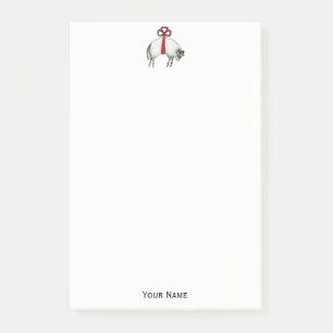 Heraldic Banded Fleece Ram Sheep Wappen Emblem Post-it Klebezettel