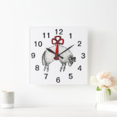 Heraldic Banded Fleece Ram Sheep Wappen Emblem Quadratische Wanduhr (Zuhause)