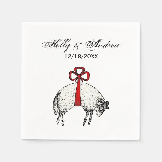 Heraldic Banded Fleece Ram Sheep Wappen Emblem Serviette (Vorderseite)