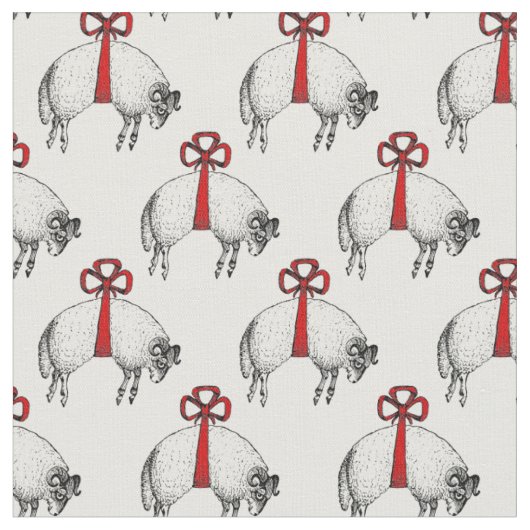 Heraldic Banded Fleece Ram Sheep Wappen Emblem Stoff (Nahaufnahme)
