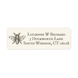 Heraldic Bee Embossed Ivory Rücksendeadresse