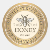 Heraldic Bee Metallic Gold & Ivory Honey Sticker (Vorderseite)