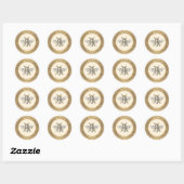 Heraldic Bee Metallic Gold & Ivory Sticker (Blatt)