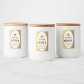 Heraldic Bee Rectangle Food Label Gold Oval Lebensmitteletikett (Flaschen)