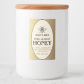 Heraldic Bee Rectangle Food Label Gold Oval Lebensmitteletikett (Vorderseite)