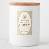 Heraldic Bee Rectangle Food Label Gold Oval Swirl Lebensmitteletikett (Vorderseite)