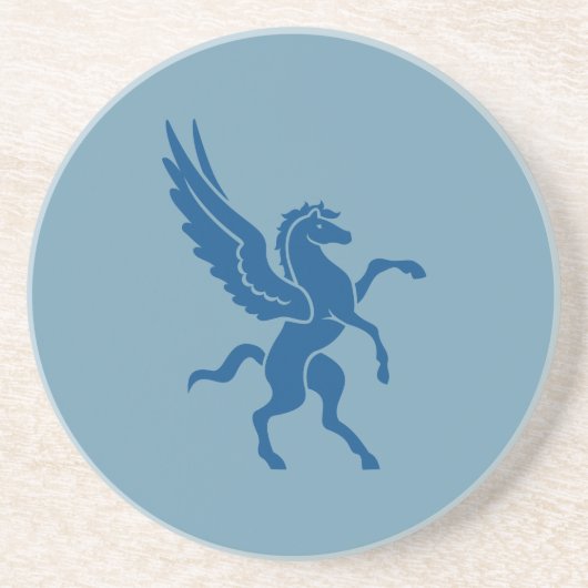 Heraldic Blue Pegasus Getränkeuntersetzer (Vorne)