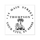 Heraldic Camel Palm Tree Coat of Arms Emblem Permastempel (Design)