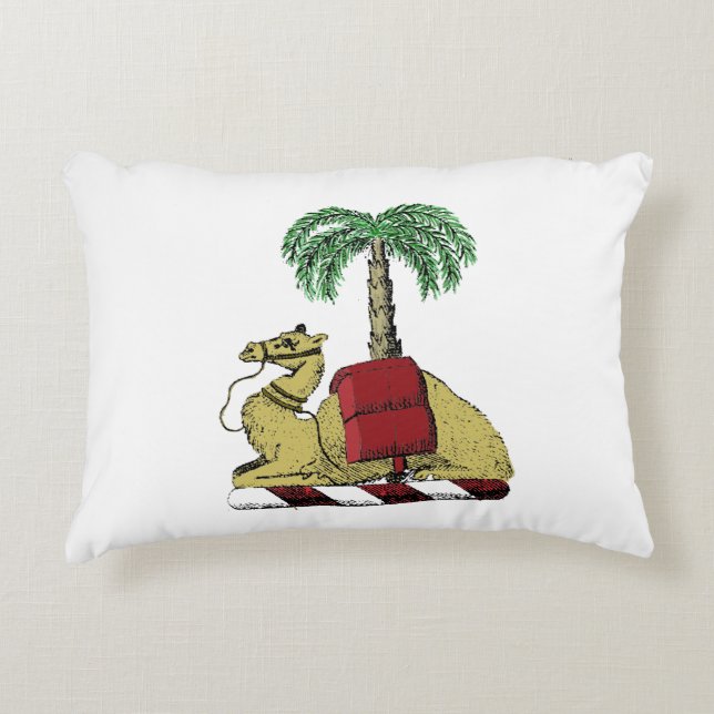 Heraldic Camel Palm Tree Color Coat of Arms Dekokissen (Vorderseite)