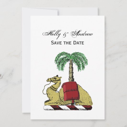 Heraldic Camel Palm Tree Color Coat of Arms Einladung (Vorderseite)