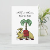 Heraldic Camel Palm Tree Color Coat of Arms Einladung (Stehend Vorderseite)