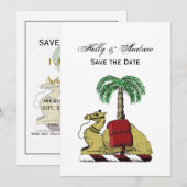 Heraldic Camel Palm Tree Color Coat of Arms Einladung (Vorne/Hinten)