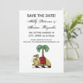 Heraldic Camel Palm Tree Color Coat of Arms Einladung (Stehend Vorderseite)