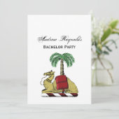 Heraldic Camel Palm Tree Color Coat of Arms Einladung (Stehend Vorderseite)