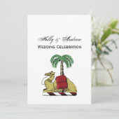 Heraldic Camel Palm Tree Color Coat of Arms Einladung (Stehend Vorderseite)