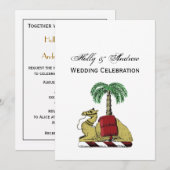 Heraldic Camel Palm Tree Color Coat of Arms Einladung (Vorne/Hinten)