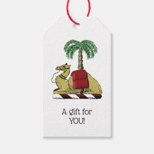 Heraldic Camel Palm Tree Color Coat of Arms Geschenkanhänger