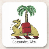 Heraldic Camel Palm Tree Color Coat of Arms Getränkeuntersetzer (Vorderseite)