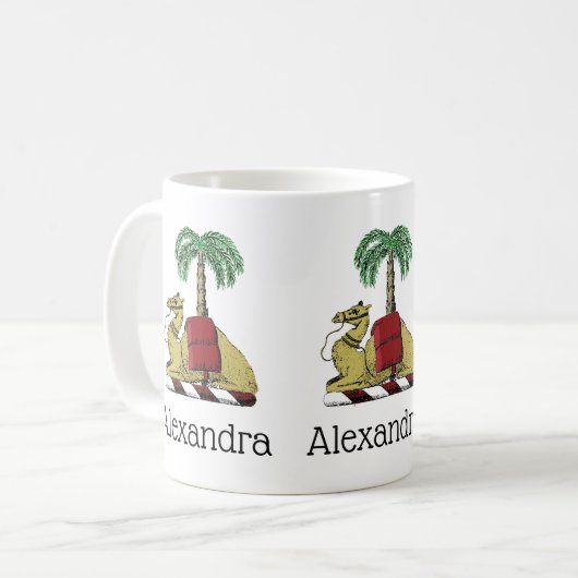 Heraldic Camel Palm Tree Color Coat of Arms Kaffeetasse (Vorderseite Links)