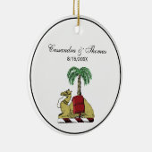 Heraldic Camel Palm Tree Color Coat of Arms Keramik Ornament (Rechts)