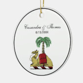 Heraldic Camel Palm Tree Color Coat of Arms Keramik Ornament (Links)