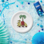 Heraldic Camel Palm Tree Color Coat of Arms Pappteller (Party)