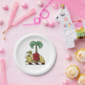 Heraldic Camel Palm Tree Color Coat of Arms Pappteller (Party)