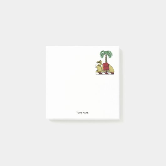 Heraldic Camel Palm Tree Color Coat of Arms Post-it Klebezettel (Vorderseite)