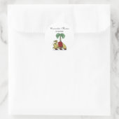 Heraldic Camel Palm Tree Color Coat of Arms Runder Aufkleber (Tasche)