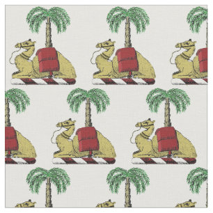 Heraldic Camel Palm Tree Color Coat of Arms Stoff