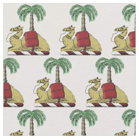 Heraldic Camel Palm Tree Color Coat of Arms Stoff (Nahaufnahme)