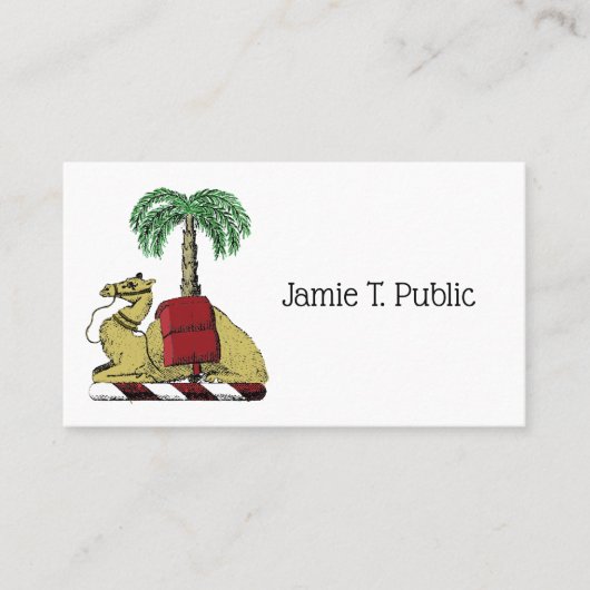 Heraldic Camel Palm Tree Color Coat of Arms Visitenkarte (Vorderseite)