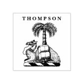 Heraldic Camel Palm Tree Farbname Gummistempel (Prägung)