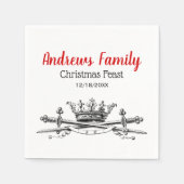 Heraldic Crown Crossed Schwerter Säbelfest Weihnac Serviette (Vorderseite)