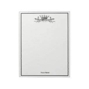 Heraldic Crown Crossed Schwerter Sabers Emblem Wap Notizblock