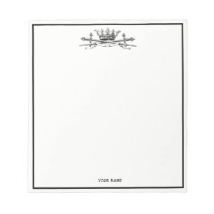 Heraldic Crown Crossed Schwerter Sabers Emblem Wap Notizblock