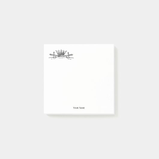 Heraldic Crown Crossed Schwerter Sabers Emblem Wap Post-it Klebezettel (Vorderseite)