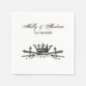 Heraldic Crown Crossed Schwerter Sabers Emblem Wap Serviette (Vorderseite)