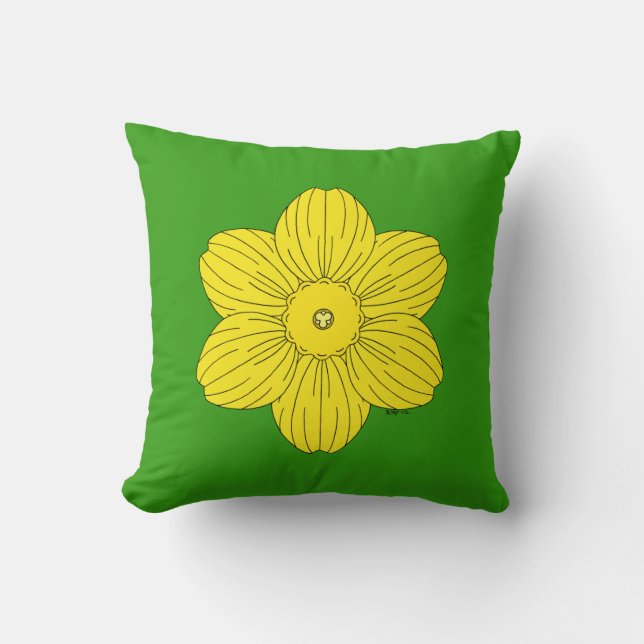 Heraldic Daffodil Kissen (Vorderseite)