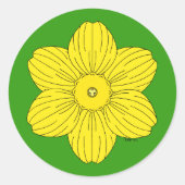 Heraldic Daffodil Runder Aufkleber (Vorderseite)