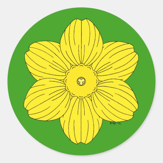Heraldic Daffodil Runder Aufkleber (Vorderseite)