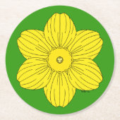 Heraldic Daffodil Runder Pappuntersetzer (Vorderseite)
