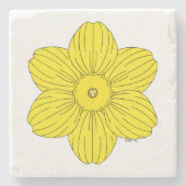 Heraldic Daffodil Steinuntersetzer (Vorderseite)