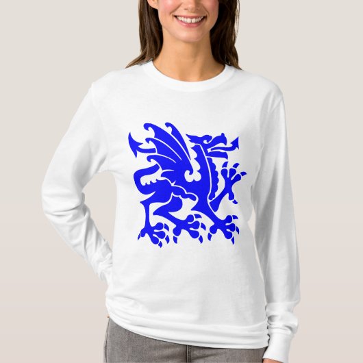 Heraldic Dragon 01 - Blau T-Shirt (Vorderseite)