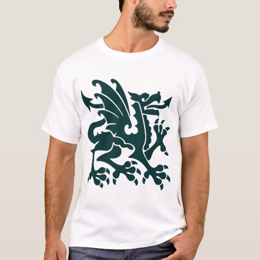 Heraldic Dragon 01 - Dunkelgrün T-Shirt (Vorderseite)