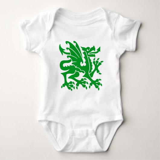 Heraldic Dragon 01 - Gras Green Baby Strampler (Vorderseite)