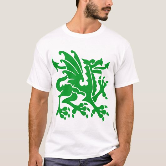 Heraldic Dragon 01 - Gras Green T-Shirt (Vorderseite)