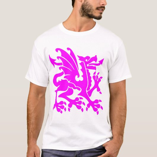 Heraldic Dragon 01 - Magenta T-Shirt (Vorderseite)