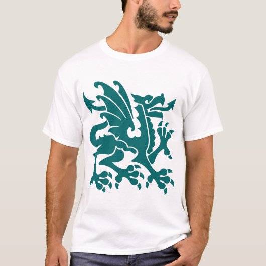 Heraldic Dragon 01 - Moss Green T-Shirt (Vorderseite)